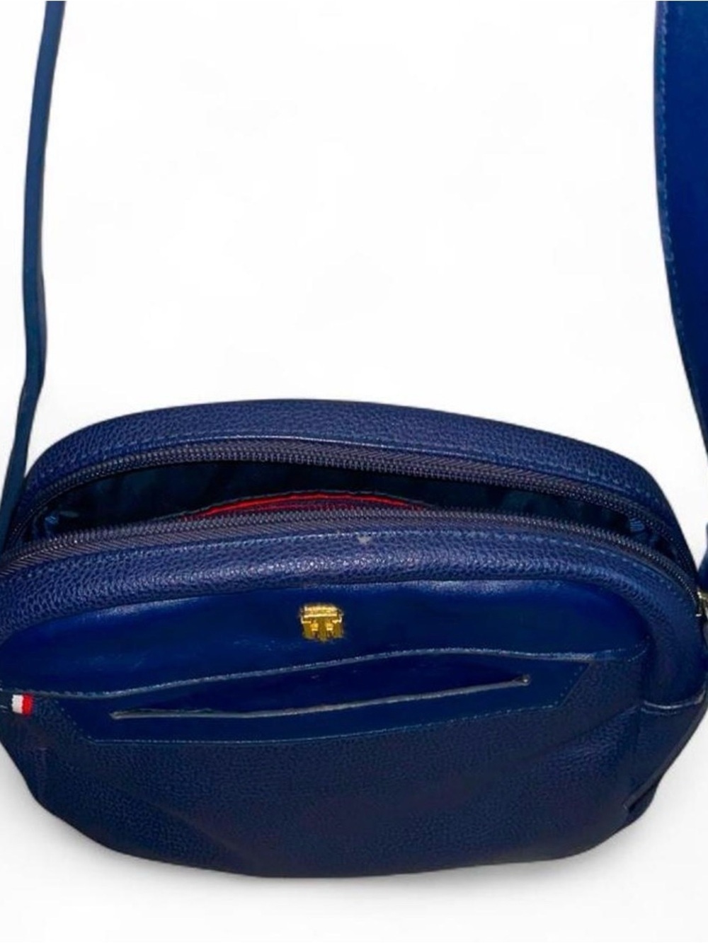Tommy Hilfiger Navy Crossbody Shoulder Bag with Gold Logo Accent